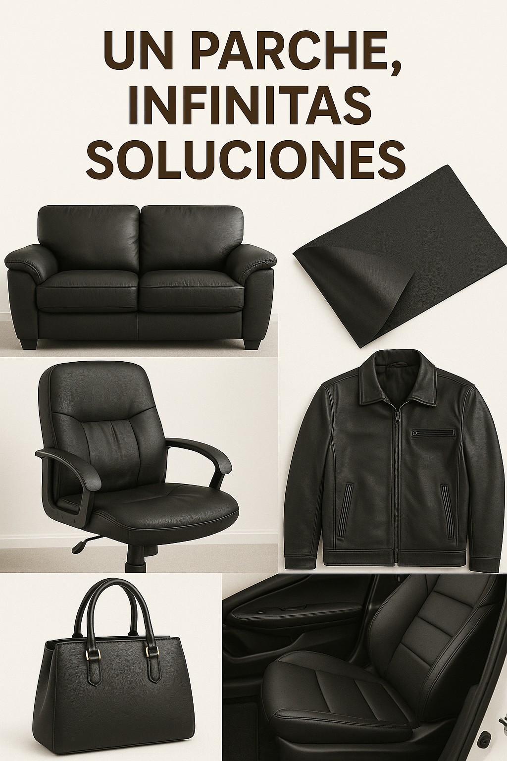 Rollo cuero reparador negro 50x150cm